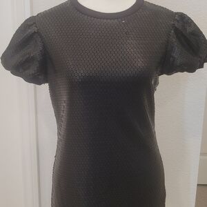 Black sequin matte Shift dress